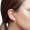 14K Yellow Gold Floral Filigree Texture Hoop Earrings - Image 2 of 2