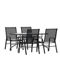 Flash Furniture 5PC Patio Set-Glass Table,4 Chairs - Image 2 of 5