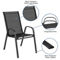 Flash Furniture 5PC Patio Set-Glass Table,4 Chairs - Image 5 of 5