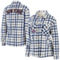 WEAR by Erin Andrews Women's Oatmeal New York Rangers Plaid Button-Up Shirt Jacket - Image 1 of 4