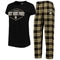 Concepts Sport Women's Black/Gold Army Black Knights Badge T-Shirt & Flannel Pants Sleep Set - Image 1 of 4