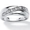 Men's 1/10 TCW Round Diamond Wedding Band in Platinum-plated Sterling Silver - Image 1 of 5