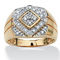 Men's 1/4 TCW Round Diamond Geometric Ring in 10k Gold - Image 1 of 5