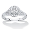 PalmBeach 1/2 Cttw. Round Diamond Solid 10k White Gold Engagement Cluster Ring - Image 1 of 5