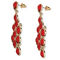 Pear-Cut Simulated Birthstone Chandelier Earrings in Yellow Goldtone - Image 2 of 4