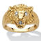 Men's Diamond Accent Solid 10k Yellow Gold Lion's Head Ring - Image 1 of 5