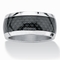 Men's Black Checkerboard Motif Band in Ion-Plated Stainless Steel (11mm) Sizes 7-16 - Image 1 of 5
