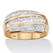 PalmBeach Men's 1.32 Cttw. Cubic Zirconia Gold-plated Sterling Silver Channel Ring - Image 1 of 5
