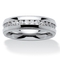 Men's 1.12 TCW Round Cubic Zirconia Eternity Band in Stainless Steel Sizes 8-16 - Image 1 of 5