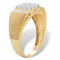 PalmBeach Men's 1/2 Cttw. Solid 10k Yellow Gold Diamond Brushed Matte Grid Ring - Image 2 of 5