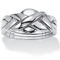 Commitment Symbol Puzzle Ring in Platinum-plated Sterling Silver - Image 1 of 5