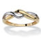 10k Yellow Gold Two-Tone Twisted Crossover Ring - Image 1 of 5