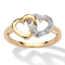 Diamond Accent Interlocking Heart Promise Ring in 18k Gold-plated Sterling Silver - Image 1 of 5