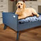 Sassy Paws Raised Wooden Pet Bed with Removable Cushion - Rustic Brown - Large - Image 3 of 3