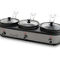 MegaChef Triple 2.5 Quart Slow Cooker and Buffet Server in Brushed Silver and Bl - Image 4 of 5
