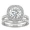 Charles & Colvard 2.87cttw Moissanite Halo Bridal Set in 14k White Gold - Image 1 of 5