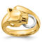 18K Two Tone Gold Italian Elegance SEMI-SOLID PANTHER HEAD WRAP-AROUND RING - Image 1 of 5