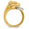 18K Two Tone Gold Italian Elegance SEMI-SOLID PANTHER HEAD WRAP-AROUND RING - Image 2 of 5