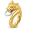 18K Two Tone Gold Italian Elegance SEMI-SOLID PANTHER HEAD WRAP-AROUND RING - Image 4 of 5