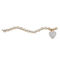 PalmBeach Diamond Accent 18k Gold-Plated Heart Charm Rolo-Link Bracelet 7.75