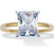 PalmBeach Emerald Cut Solitaire Cubic Zirconia 10k Yellow Gold Engagement Ring - Image 1 of 5