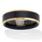 PalmBeach Men's Black Tungsten Matte Finish with Gold-Ion Plating Ring - Image 1 of 5