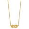 18K Gold Italian Elegance SEMI-SOLID CURVED BAR WITH KNOT NECKLACE 17