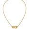 18K Gold Italian Elegance SEMI-SOLID CURVED BAR WITH KNOT NECKLACE 17