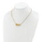 18K Gold Italian Elegance SEMI-SOLID CURVED BAR WITH KNOT NECKLACE 17