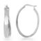 Bella Silver Sterling Silver Curved Oval Hoop Earrings - Image 1 of 2