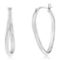 Bella Silver Sterling Silver 35mm Oval Twist Hoop Earrings - Rhodium Plated - Image 1 of 2