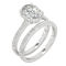 Charles & Colvard 2.55cttw Moissanite Oval Halo Bridal Set in 14k White Gold - Image 2 of 5