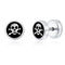 Metallo Stainless Steel Round Skull Stud Earrings - Image 1 of 2