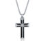Metallo Stainless Steel Black Carbon Fiber Cross Necklace - Image 1 of 3