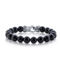 Metallo Stainless Steel Genuine Onyx 10mm Bead Bracelet - Image 1 of 3