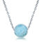 Caribbean Treasures Sterling Silver 10MM Round Larimar Bead Necklace - Image 1 of 2