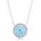 Caribbean Treasures Sterling Silver Round Larimar Filigree Design Necklace - Image 1 of 2