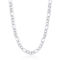 Links of Italy Sterling Silver 6.2mm Pave Figaro Chain - Rhodium Plated - Image 1 of 2