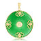 Bellissima 14K Yellow Gold, Round Jade Butterfly 'Good Luck' Pendant - Image 1 of 2