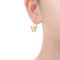 14k Yellow Gold with Mother of Pearl Butterfly Inlay Dangle Drop Leverback Earrings - Image 4 of 4