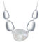 Simona Sterling Silver Shiny Oval Discs with Center Mother of Pearl Necklace - Image 1 of 2