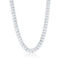 Links of Italy Sterling Silver 7.5mm Textured & Polished Cuban Chain Rhodium Plated - Image 1 of 2