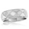 Metallo High Polished Diamond Design Faceted Tungsten Ring - Image 1 of 3