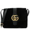 Gucci Suede Medium Arli Flap Shoulder Bag Black (Pre-Owned) - Image 1 of 5