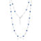 Brilliance Sterling Silver Bezel-Set CZ & Bead Station Necklace - Sapphire - Image 1 of 2