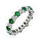 Kiera Rohdium Plated Sterling Silver Created Emerald Eternity Band Ring - Image 1 of 2